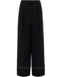 Fendi - Black Wool Blend Pyjamas Pant - Lyst
