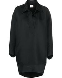 KHAITE - Mini Wool Blend Shirt Dress - Lyst
