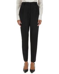 Dolce & Gabbana - Wool-Blend Satin-Trim Trousers - Lyst