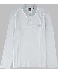 BOSS - Polo A Manica Lunga Con Logo - Lyst