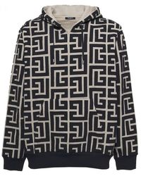 Balmain - Hoodie Met Monogramprint - Lyst