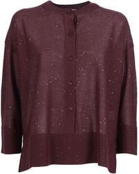 Kangra Cashmere - Cropped Button Sequined Cardigan - Lyst