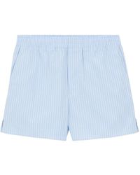 Ami Paris - Korte Broeken ,Blauw ,Katoen Cotton Elasticated Shorts - Lyst