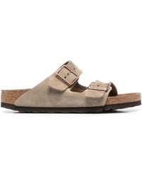 Birkenstock - Arizona Suede Lederen Slippers - Lyst