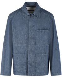 Jil Sander - Blauw Katoenen Jasje - Lyst