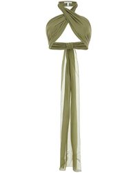 Ami Paris - Sage Silk Crop-Top - Lyst
