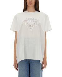 Stella McCartney - Relaxed-Fit T-Shirt With Lace Insert - Lyst