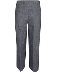 Via Masini 80 - Straight Leg Linen Blend Trousers - Lyst