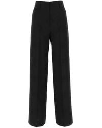 Burberry - Wool Blend Wide-Leg Pant - Lyst