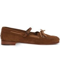 Hereu - Lorea Suede Leather Loafers - Lyst