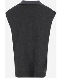 Carven - Cashmere Top With Neck Scarf - Lyst