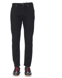 Versace - Slim Fit Jeans With Concealed Button Closure - Lyst