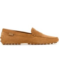Tod's - Peach Suede Loafers - Lyst