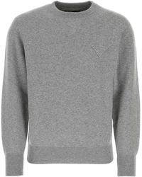 Prada - Melange Stretch Cashmere Blend Sweater - Lyst