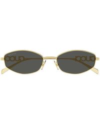 Gucci - Sonnenbrille Gg1802 S 001 Gold/Grau Damen - Lyst