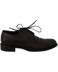 Dolce & Gabbana Zapatos de vestir Oxford de punta de cuero negros