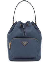 Prada - Cerulean Re-Nylon Duet Bucket Bag - Lyst