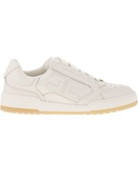 Elisabetta Franchi - Leather Sneakers With Logo - Lyst