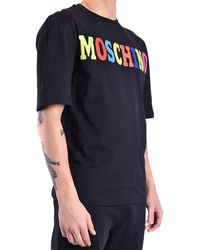 Moschino - Short-Sleeve T-Shirt With Multicolored Logo Detail - Lyst