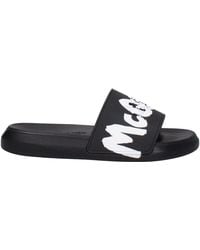 McQueen - Ciabatte E Zoccoli Donna Gomma Nero/Bianco - Lyst