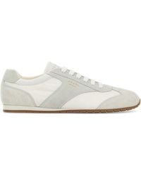 Prada - Two-Tone Suede And Fabric Sneakers - Lyst