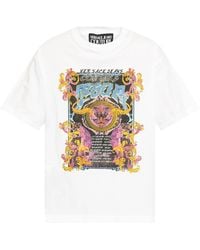 Versace Jeans Couture - Weißes Rundhals-T-Shirt - Lyst