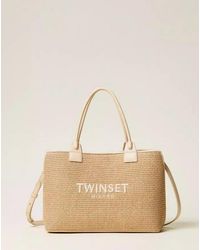 Twinset - Raffia Effect Shopper Bag - Lyst