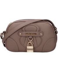 Love Moschino - Borse A Tracolla Donna Poliuretano Grigio/Talpa - Lyst