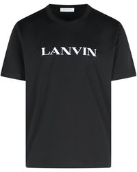 Lanvin - Zwart Katoenen T -shirt - Lyst
