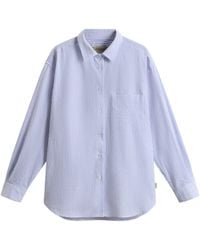 Woolrich - Camicia Di Cotone Di Seersucker - Lyst