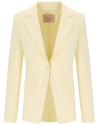 Twinset - Vanille Crepe Single Breasted Blazer - Lyst