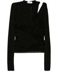 Self-Portrait - Long Sleeve Knit Top - Lyst