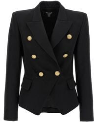 Balmain - Double-Breasted Wool Blazer - Lyst