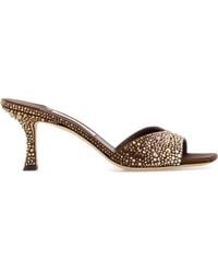 Jimmy Choo - Embellished Satin Skye Mules - Lyst