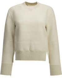Sacai - Crew-Neck Sweater Made Of A Cotton-Cashmere Blend - Lyst