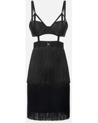 Elisabetta Franchi - Mini Dress With Fringes - Lyst
