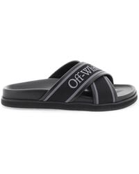 Off-White c/o Virgil Abloh - Off Embroidered Logo Slides With - Lyst