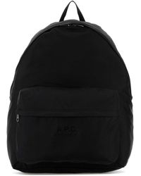 A.P.C. - Black Canvas Sac A Dos Backpack - Lyst