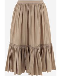 Jil Sander - Cotton Skirt With Striped Pattern - Lyst