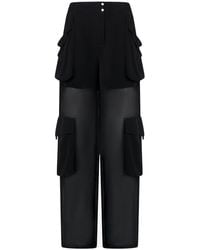 Pinko - Sheer Georgette Cargo Trousers - Lyst