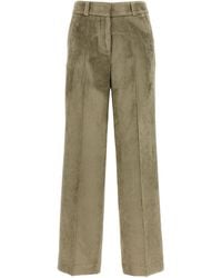 Peserico - Corduroy Trousers Pantaloni Verde-Donna - Lyst