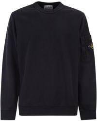 Stone Island - Regular Fit Crew Neck Sweatshirt With Seasonal Pocket - Lyst