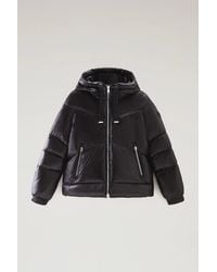Woolrich - Turtleneck Hooded Zip-Up Jacket With Front Pockets - Lyst
