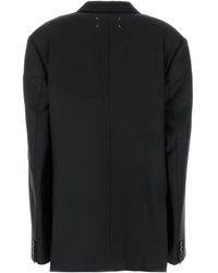 ジャケット Maison Margiela Black mohair blend oversize blazer Maison Margiela double-breasted Mohair Blazer | Black