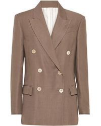 Brunello Cucinelli - Twill-Blazer Mit Monili-Detail - Lyst