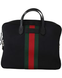 Gucci Canvas Nylon Web Slim Briefcase One Size - Black