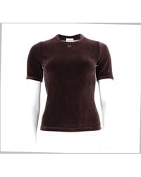 Courreges - Fitted Velvet Short-Sleeve T-Shirt - Lyst