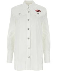 Alessandra Rich - White Poplin Shirt Dress - Lyst