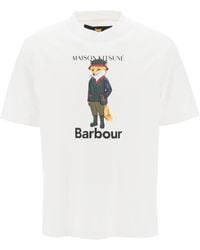 Barbour - Maison Kitsuné Fox Beaufort Crew Neck T -Shirt - Lyst
