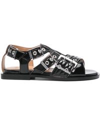 Ganni - Feminine Buckle Sandals - Lyst